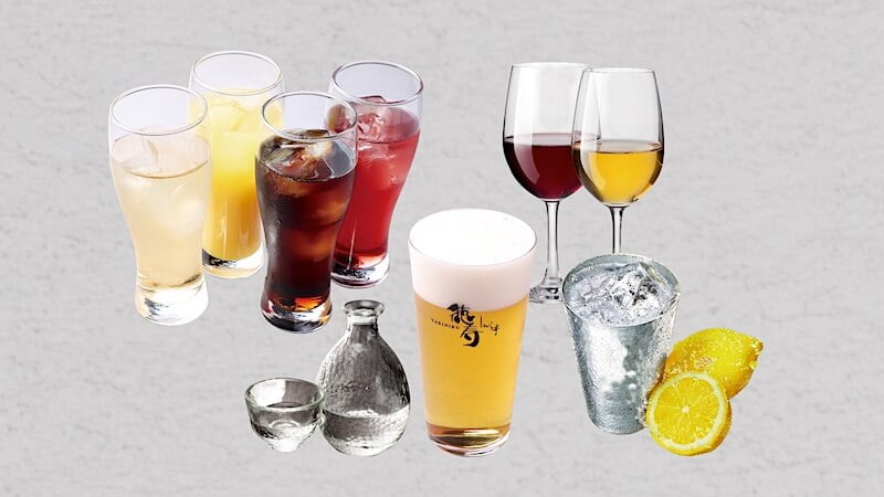 お酒とソフトドリンク